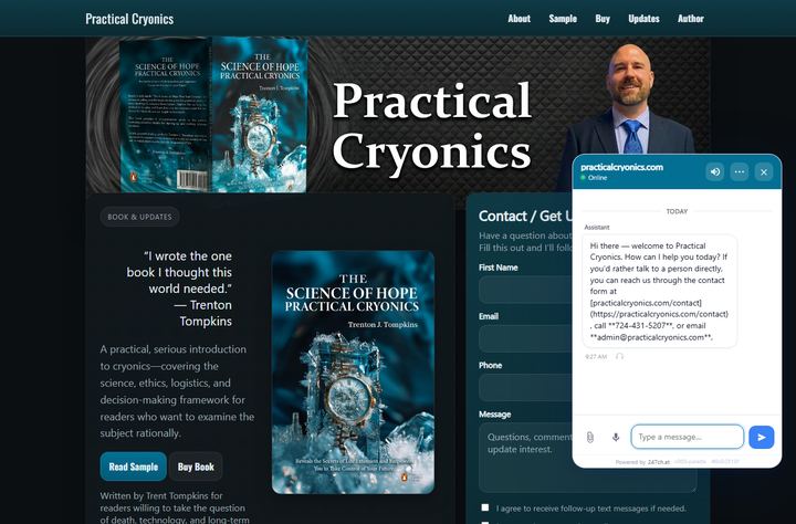 247chat widget on practicalcryonics.com